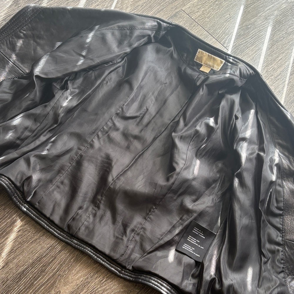 Michael Kors Leather Moto Jacket - Picture 10 of 11